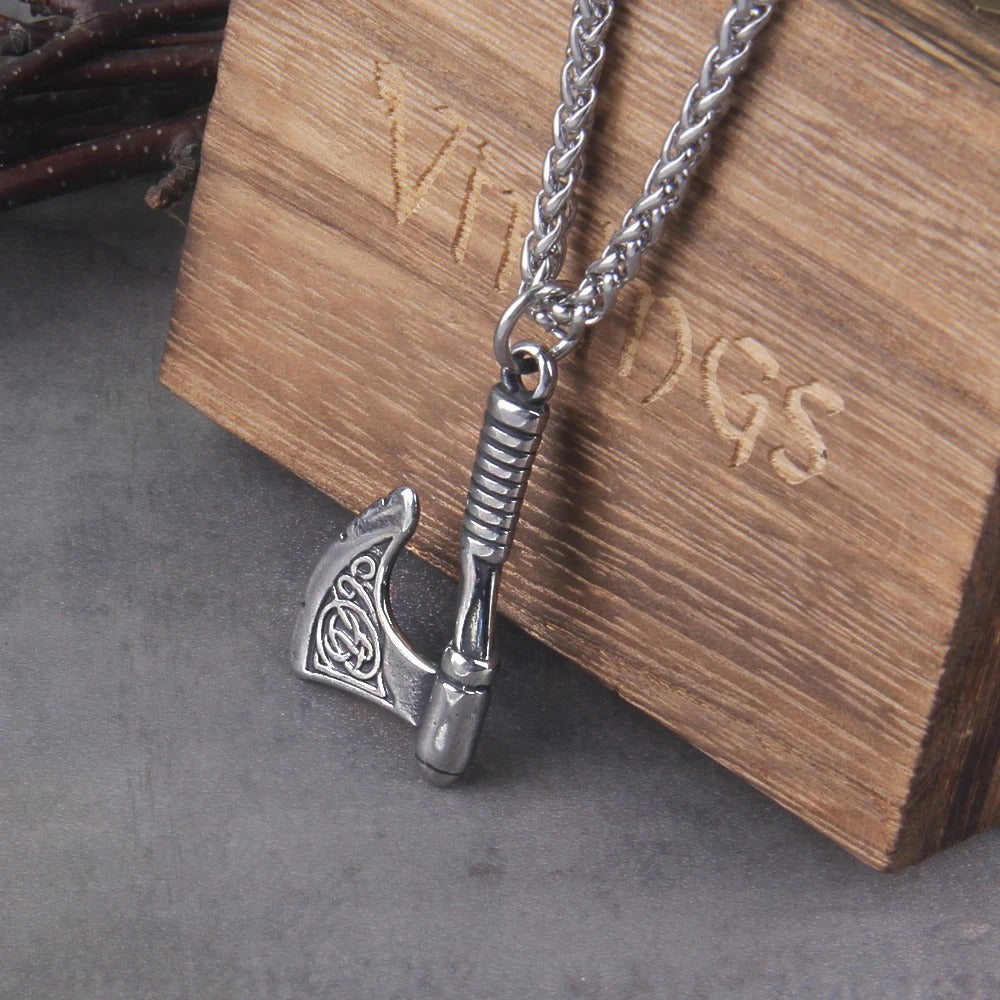 Never Fade Wolf And Raven Slavic Amulets Talismans Viking Odin Axe Necklaces & Pendants Norse Vikings Jewelry Turkish Men Wicca