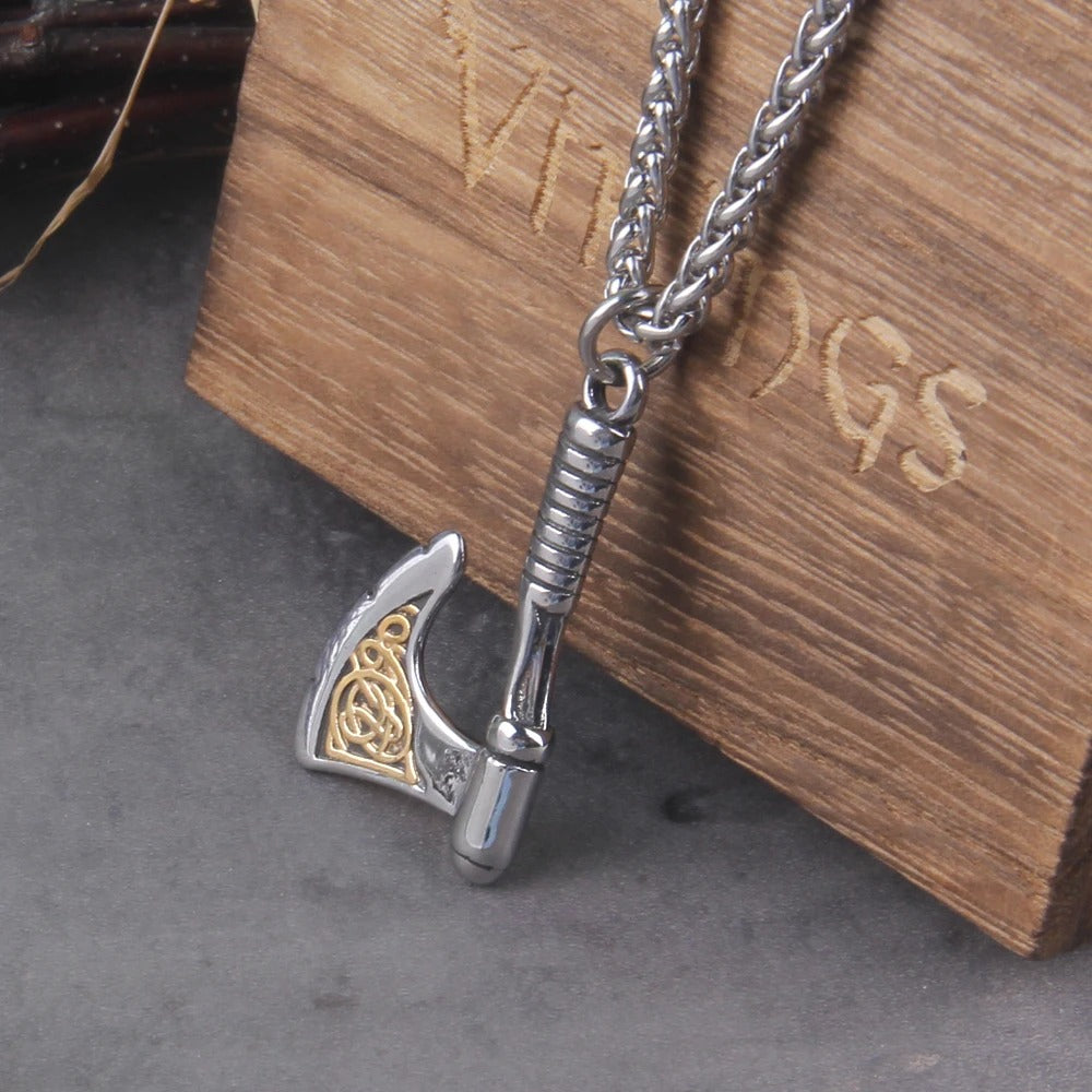 Never Fade Wolf And Raven Slavic Amulets Talismans Viking Odin Axe Necklaces & Pendants Norse Vikings Jewelry Turkish Men Wicca