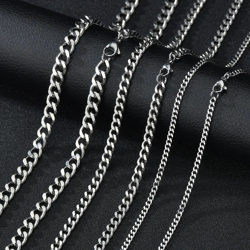 Curb Cuban Necklaces For Men Women Black Gold