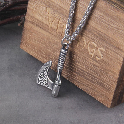 Never Fade Wolf And Raven Slavic Amulets Talismans Viking Odin Axe Necklaces & Pendants Norse Vikings Jewelry Turkish Men Wicca